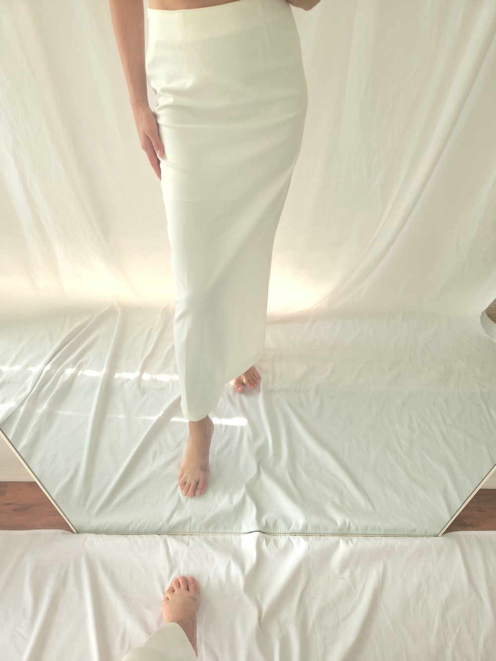 The Frankie Shop White Maxi Pencil Skirt